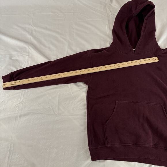 Lululemon Pullover Hoodie Maroon Cotton Blend with Kangaroo Pocket Size: L - Picture 7 of 7